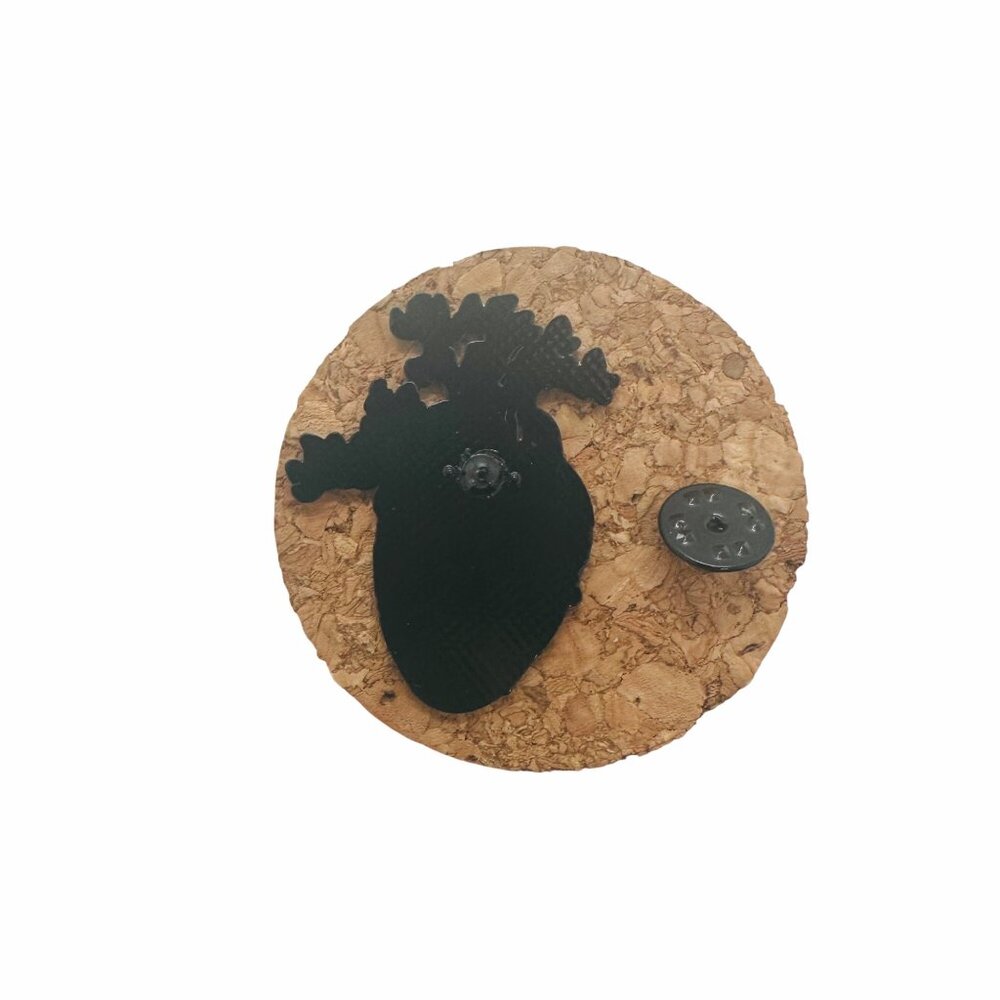 ✨Broch Organ Tree Of Life Heart Shape Enamel Pin Spooky Large Heart Brown New✨ - Picture 4 of 6